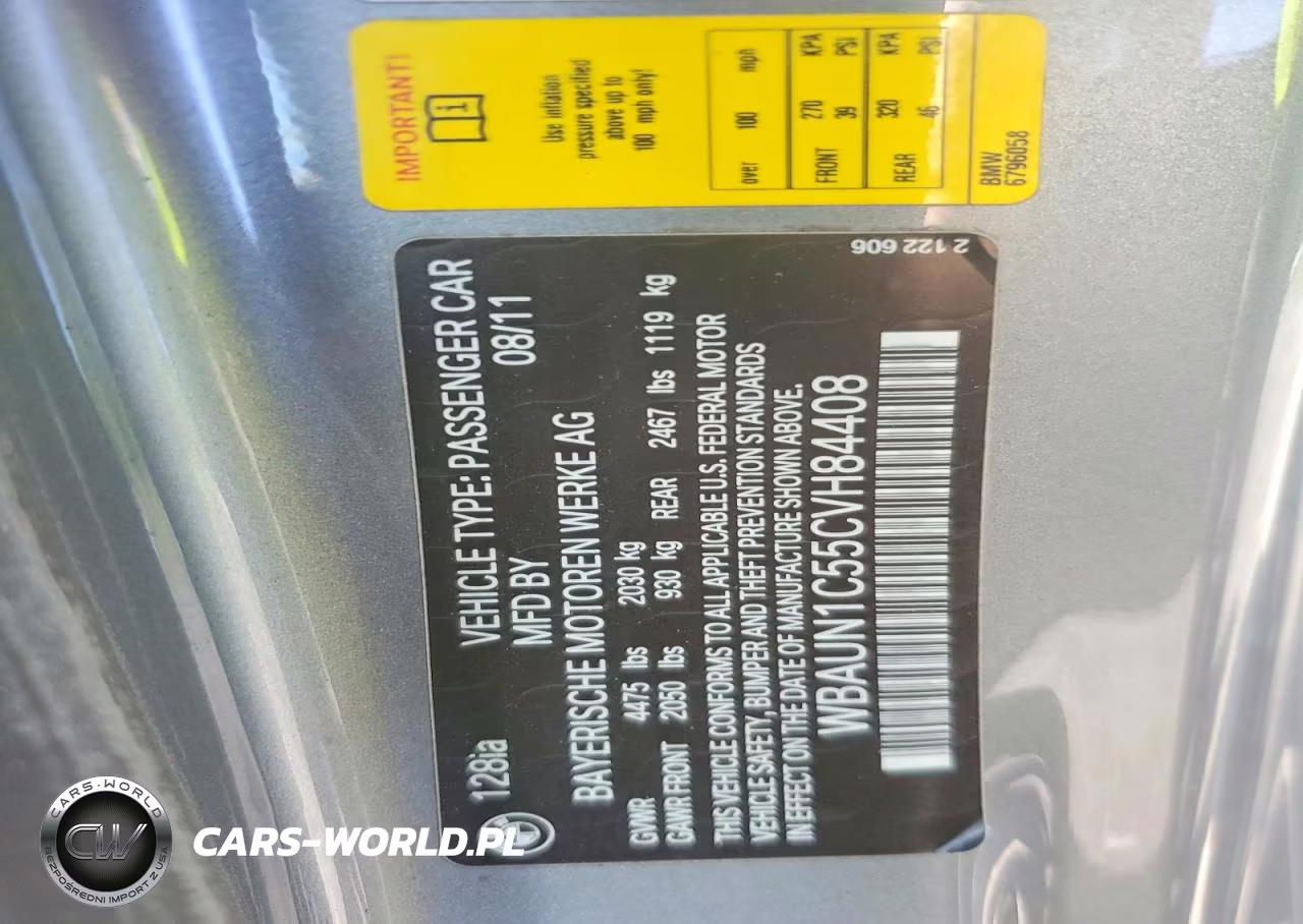 2012 BMW 128 I VIN:WBAUN1C55CVH84408 - 12