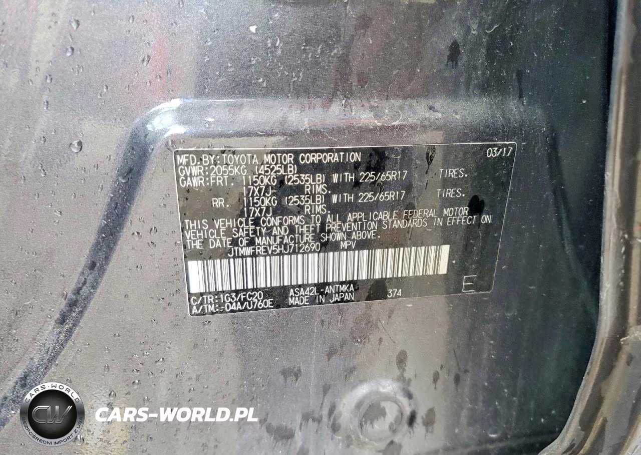 2017 Toyota Rav4 Xle VIN:JTMWFREV5HJ712690 - 12