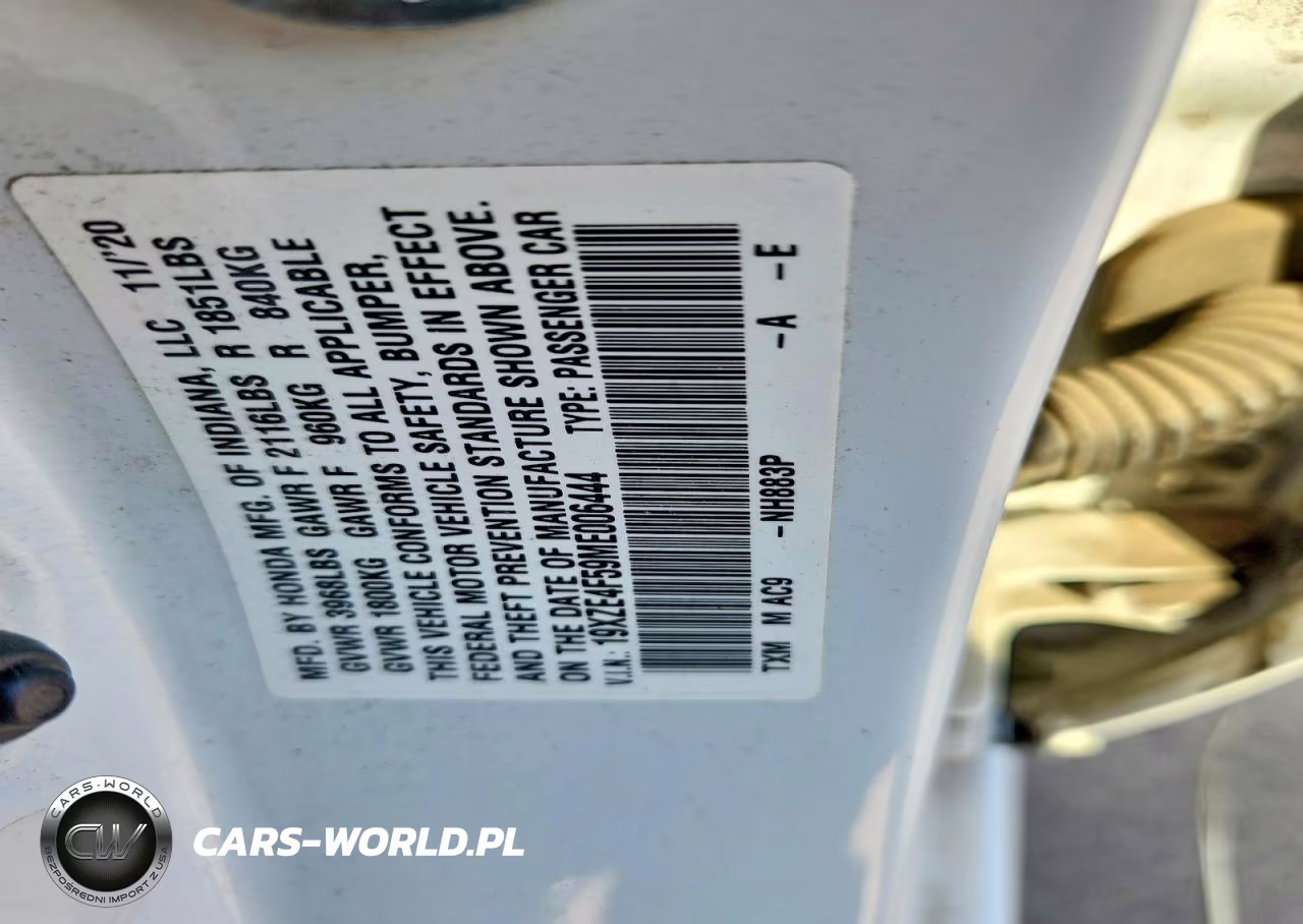 2021 Honda Insight Ex VIN:19XZE4F59ME006444 - 12