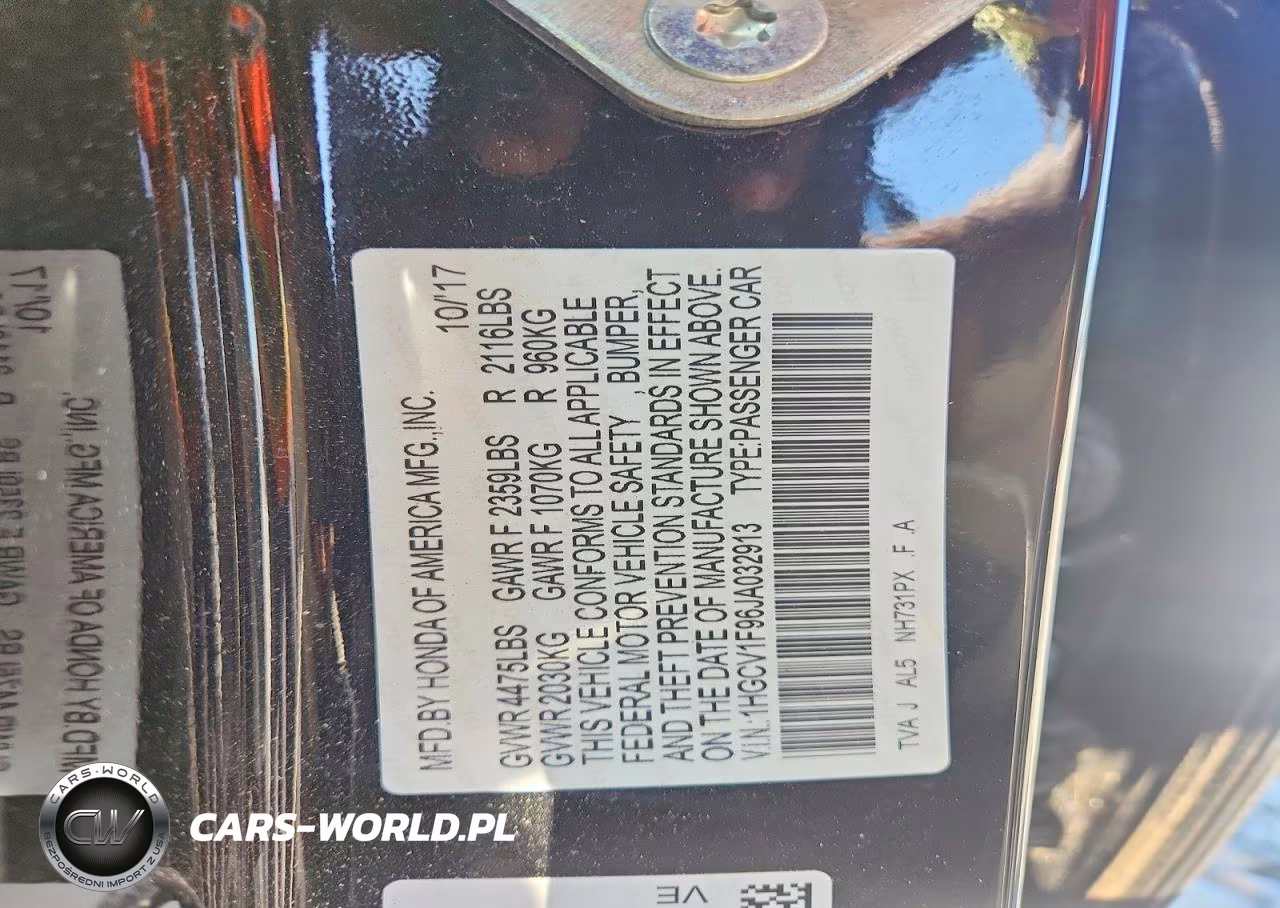 2018 Honda Accord Touring VIN:1HGCV1F96JA032913 - 12