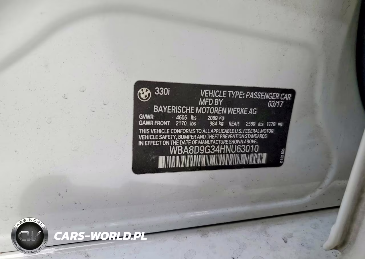 2017 BMW 330 Xi VIN:WBA8D9G34HNU63010 - 12