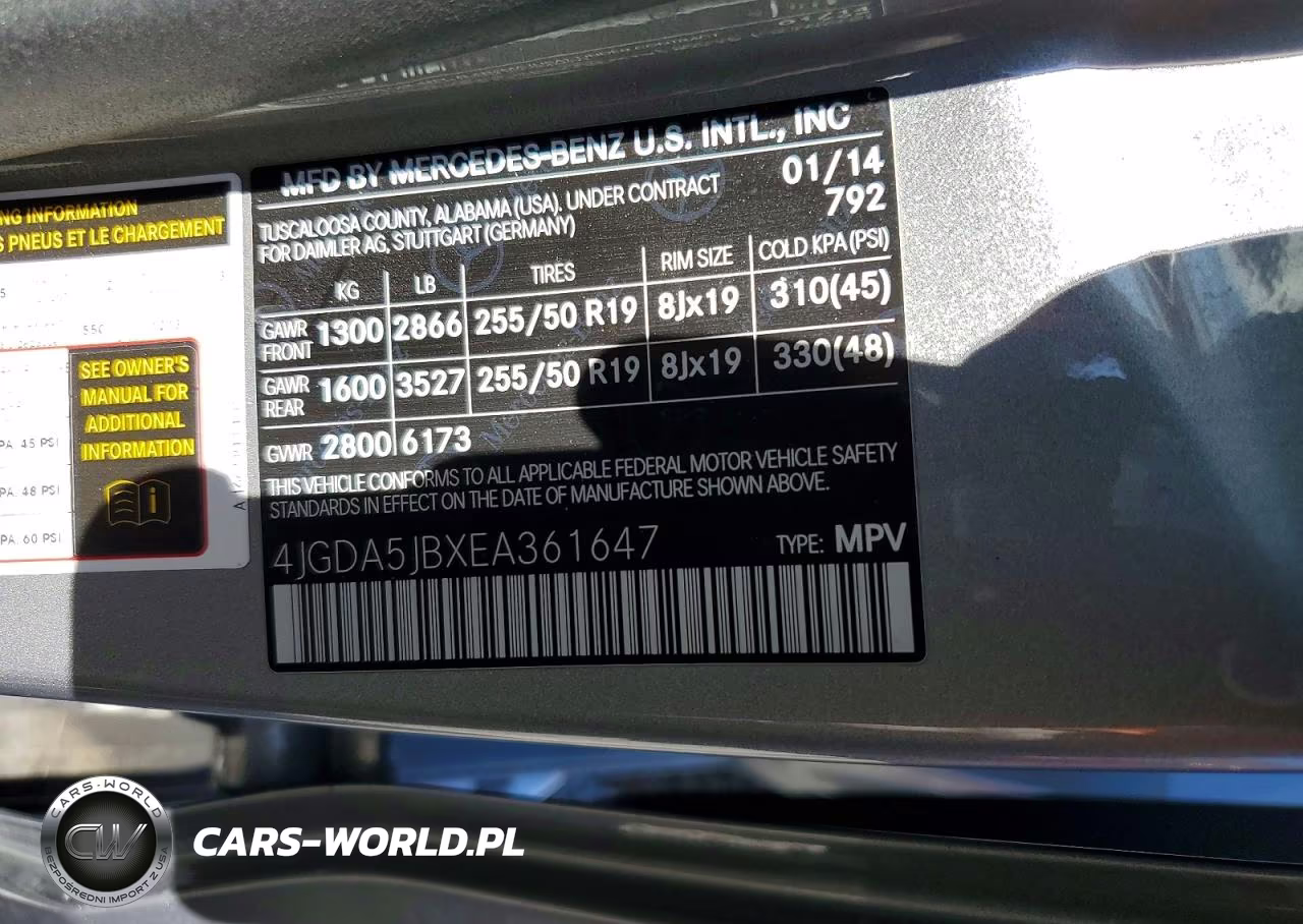 2014 Mercedes-Benz Ml 350 VIN:4JGDA5JBXEA361647 - 12