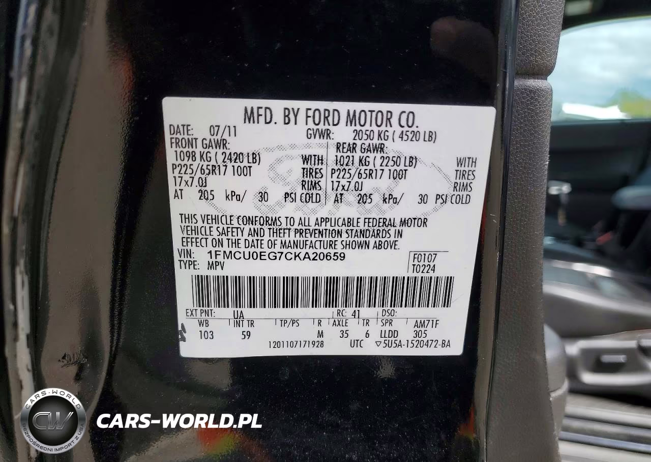 2012 Ford Escape Limited VIN:1FMCU0EG7CKA20659 - 12