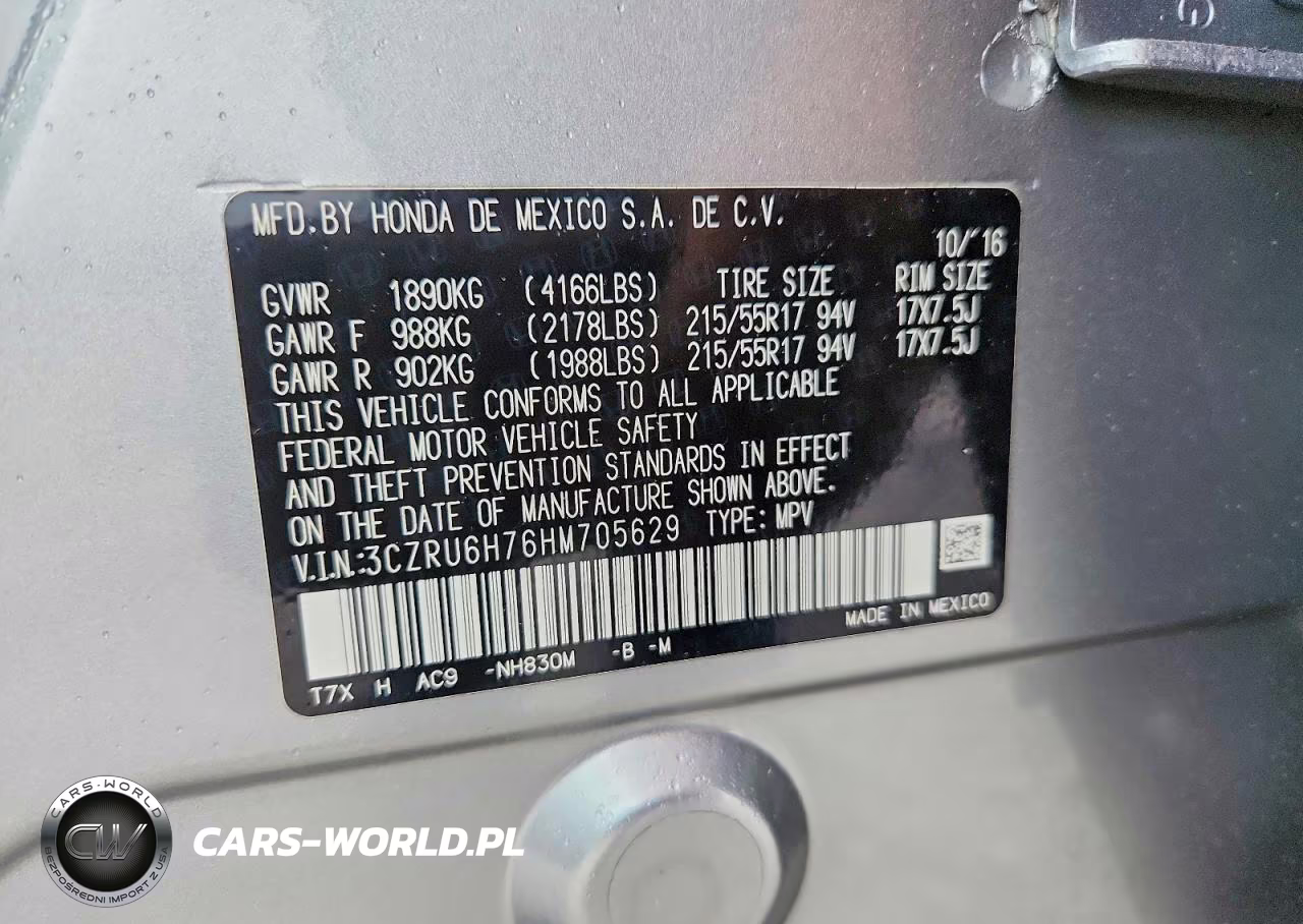 2017 Honda Hr-V Exl VIN:3CZRU6H76HM705629 - 14