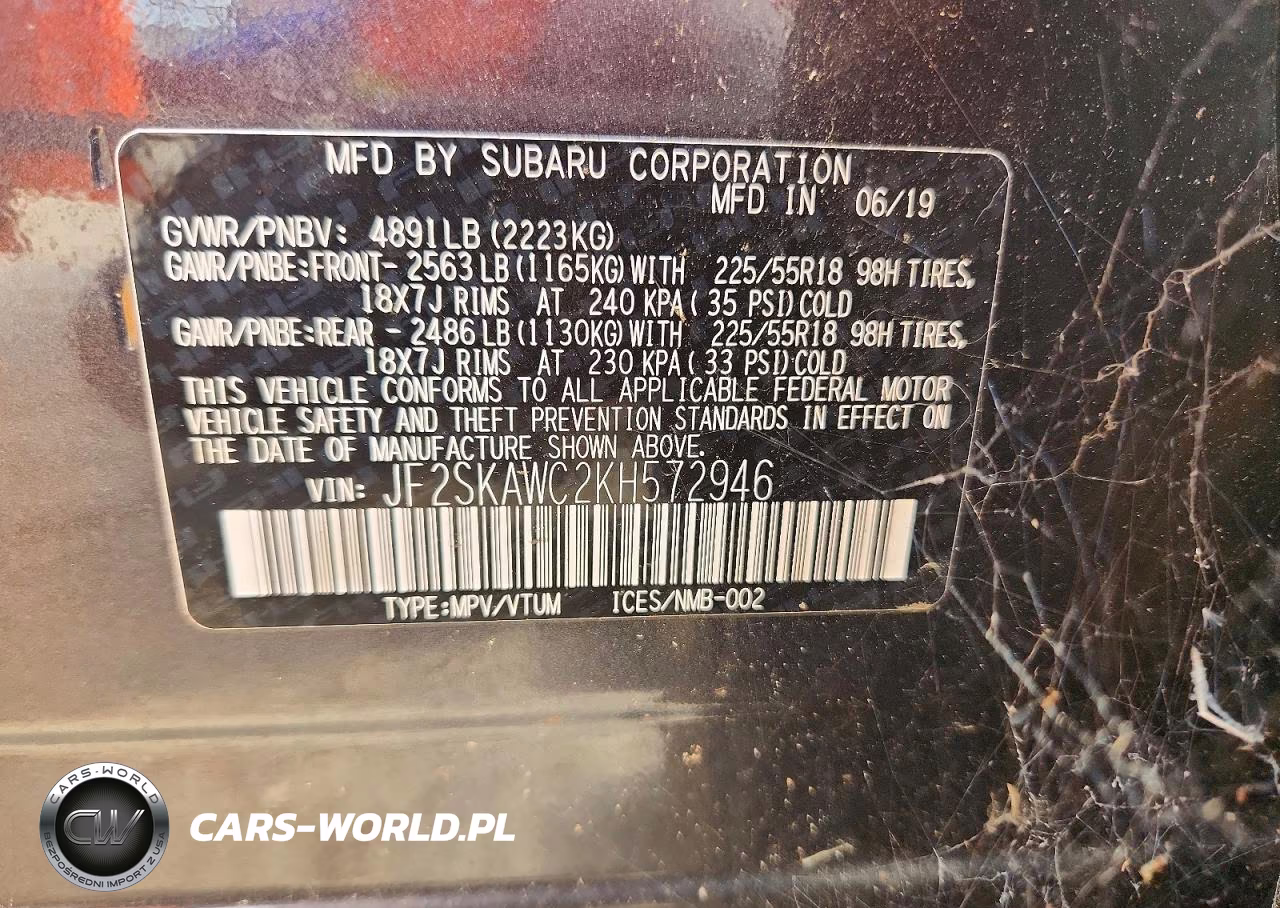 2019 Subaru Forester Touring VIN:JF2SKAWC2KH572946 - 12