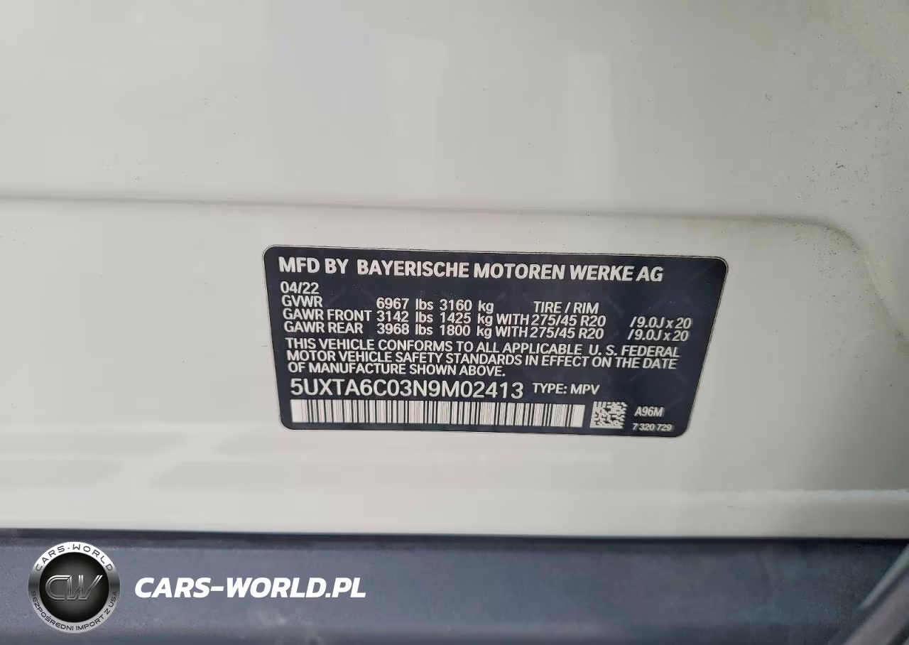 2022 BMW X5 xDrive45E VIN:5UXTA6C03N9M02413 - 13