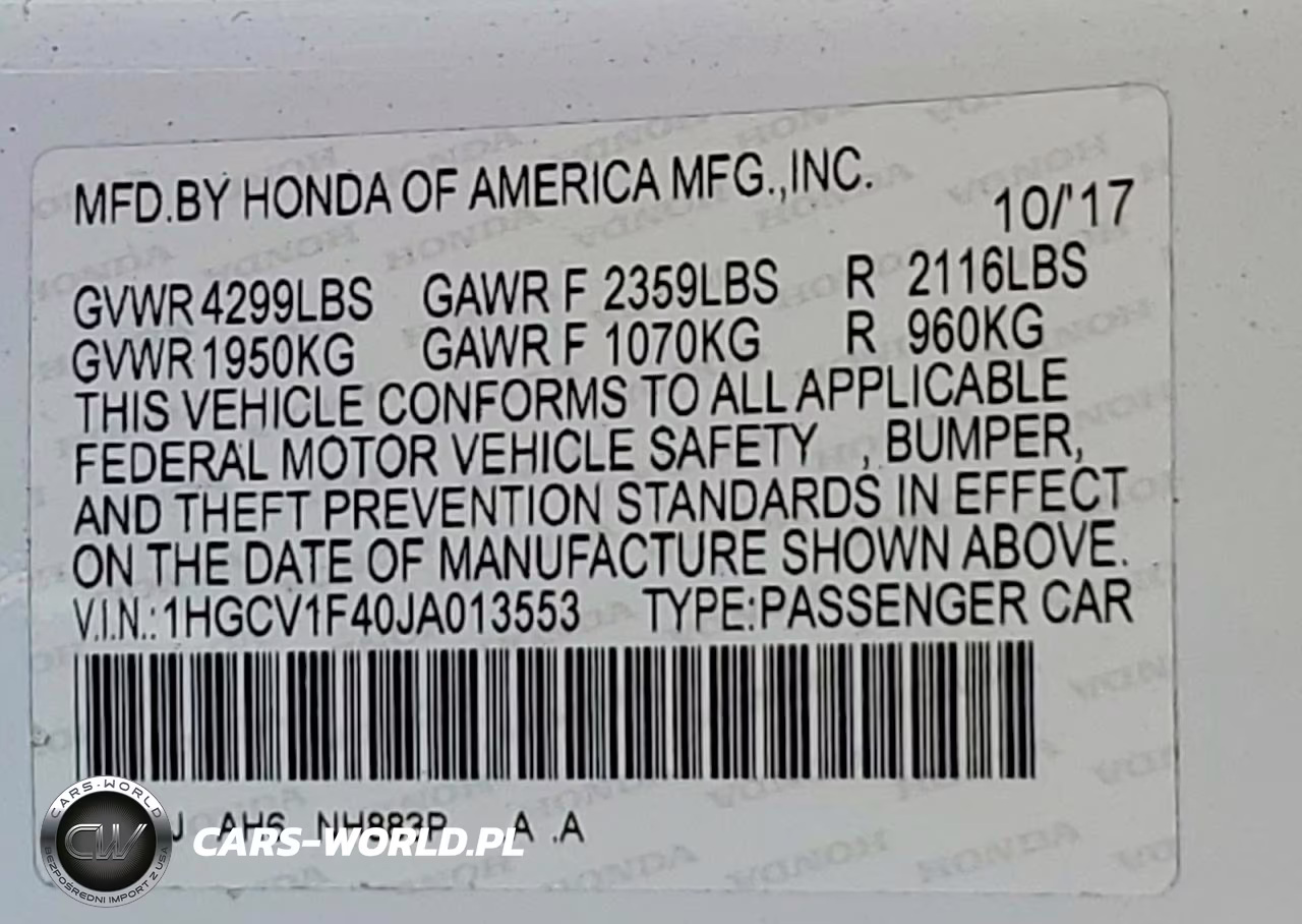 2018 Honda Accord Ex VIN:1HGCV1F40JA013553 - 12