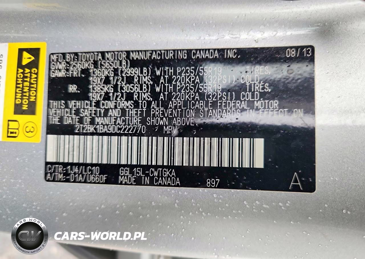 2013 Lexus Rx 350 Base VIN:2T2BK1BA9DC222770 - 13