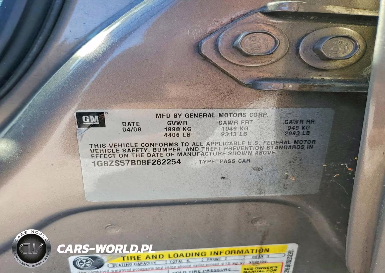 2008 Saturn Aura Xe VIN:1G8ZS57B08F262254 - 12