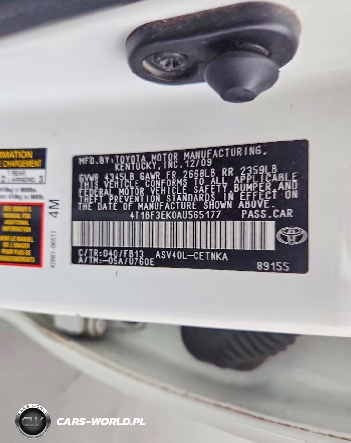 2010 Toyota Camry Le VIN:4T1BF3EK0AU565177 - 12