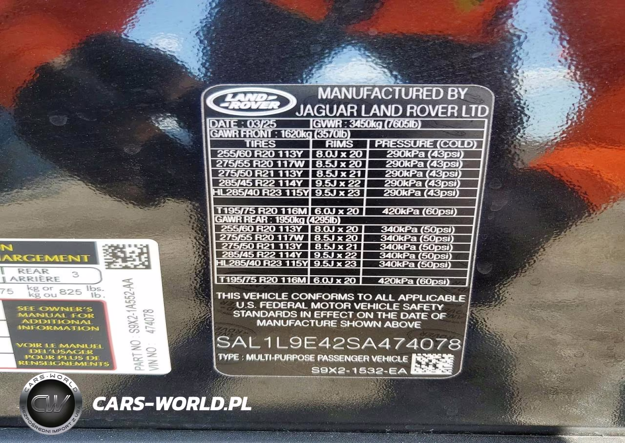 2025 Land Rover Range Rover Sport Dynamic Se VIN:SAL1L9E42SA474078 - 13