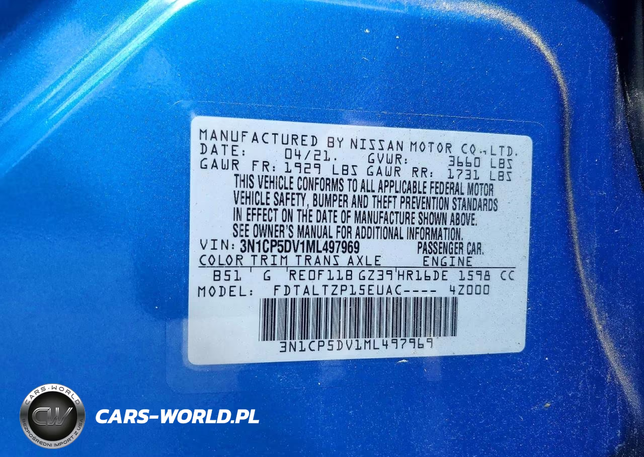 2021 Nissan Kicks Sr VIN:3N1CP5DV1ML497969 - 13