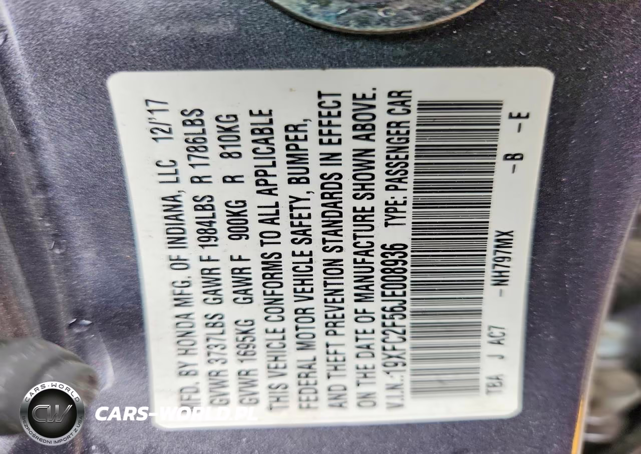 2018 Honda Civic Lx VIN:19XFC2F56JE008936 - 12