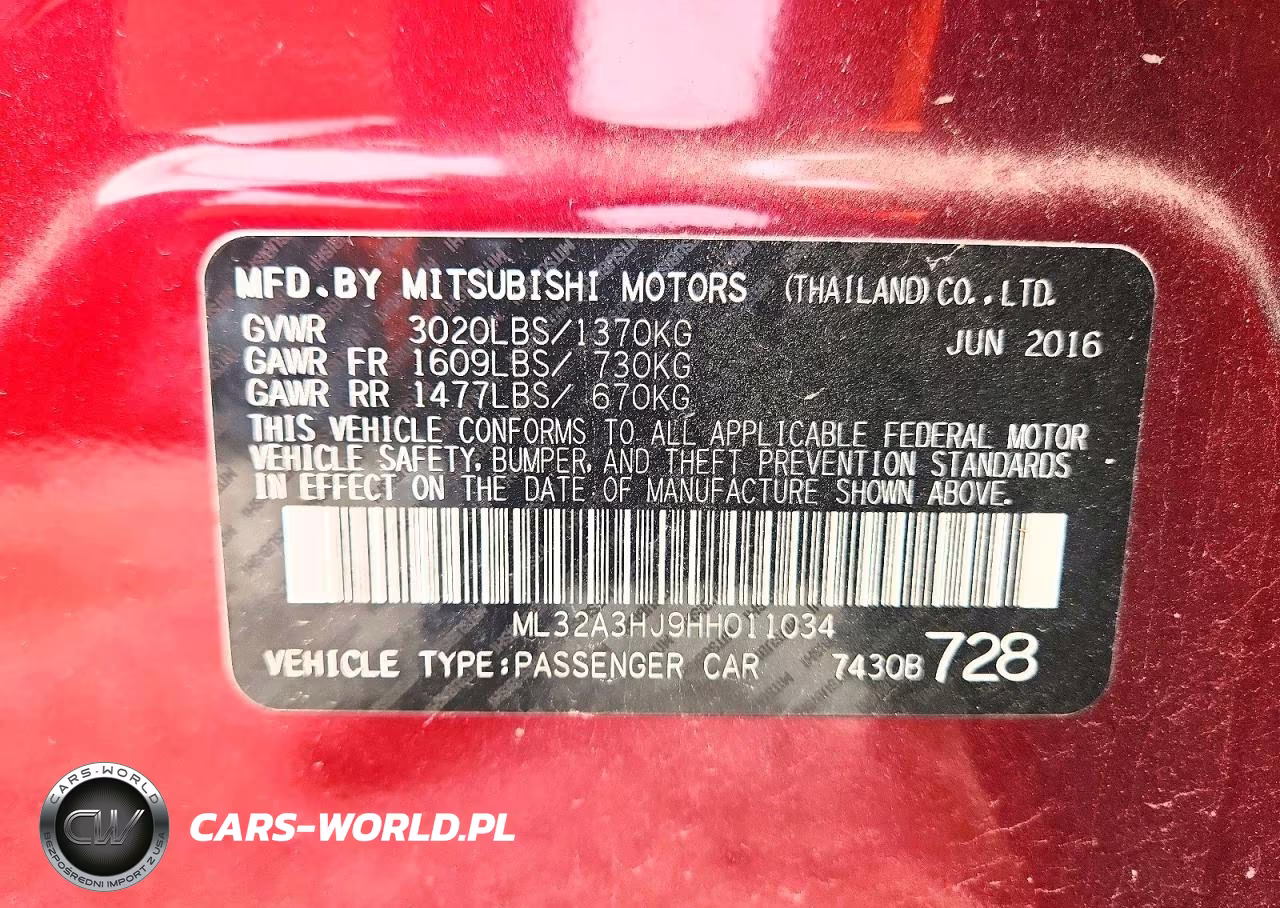2017 Mitsubishi Mirage Es VIN:ML32A3HJ9HH011034 - 13