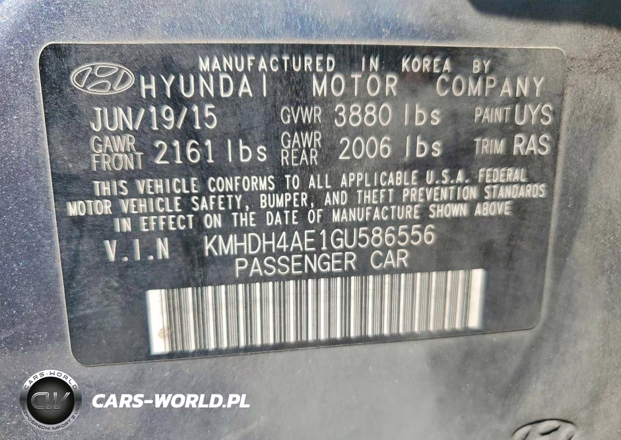 2016 Hyundai Elantra Se VIN:KMHDH4AE1GU586556 - 13