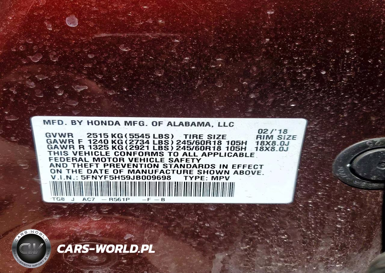 2018 Honda Pilot Exl VIN:5FNYF5H59JB009698 - 14