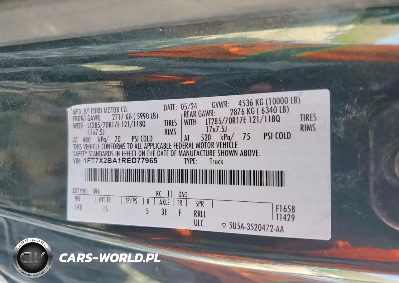 2024 Ford F250 Super Duty VIN:1FT7X2BA1RED77965 - 13