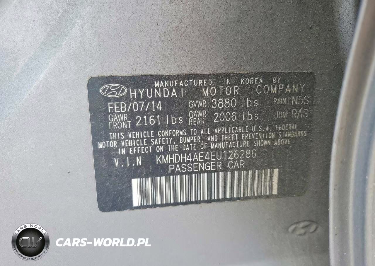 2014 Hyundai Elantra Se VIN:KMHDH4AE4EU126286 - 12