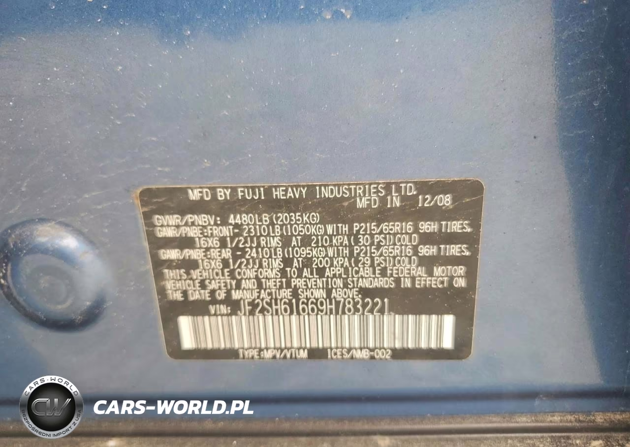 2009 Subaru Forester 2.5X VIN:JF2SH61669H783221 - 13