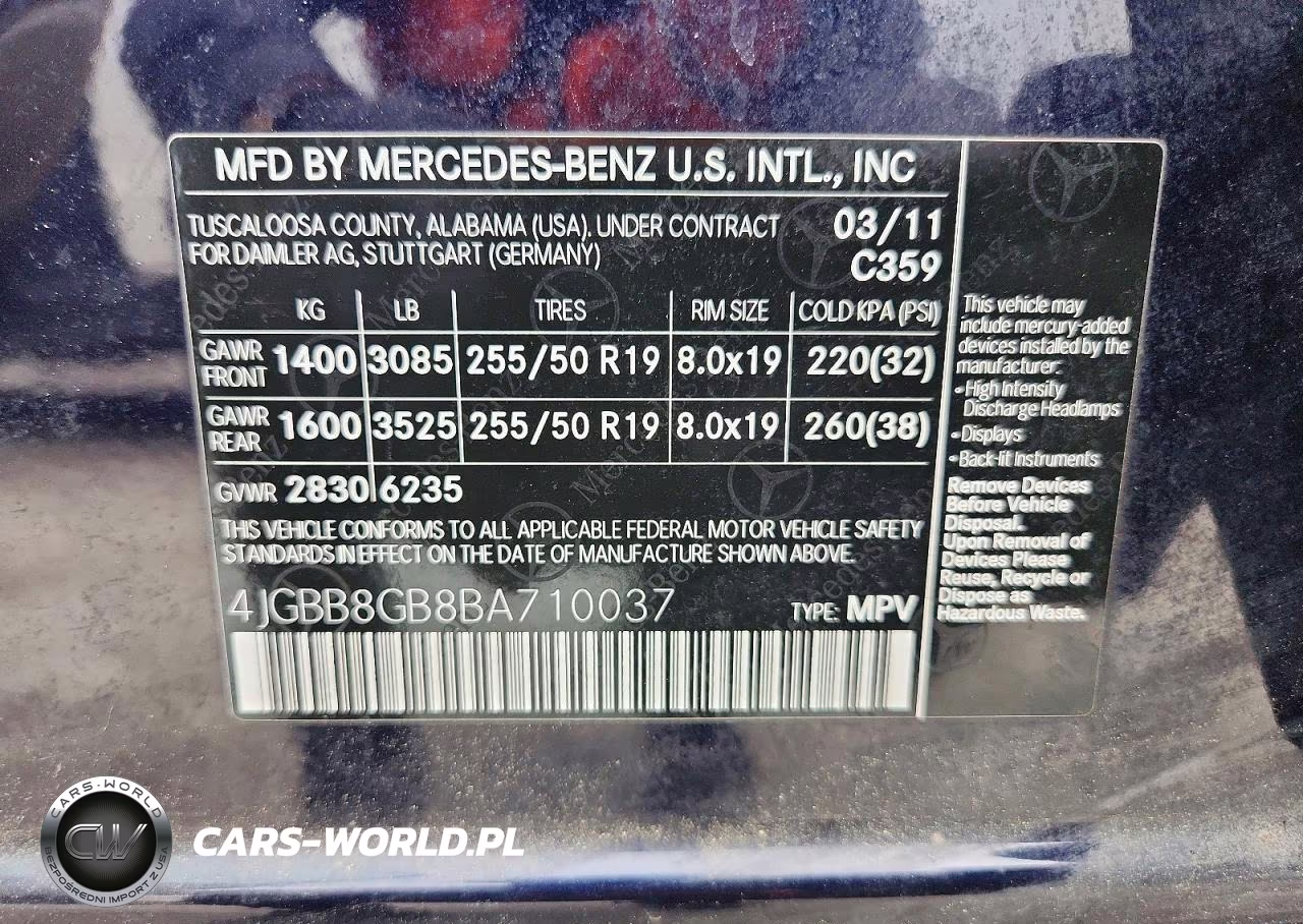 2011 Mercedes-Benz Ml 350 4Matic VIN:4JGBB8GB8BA710037 - 13