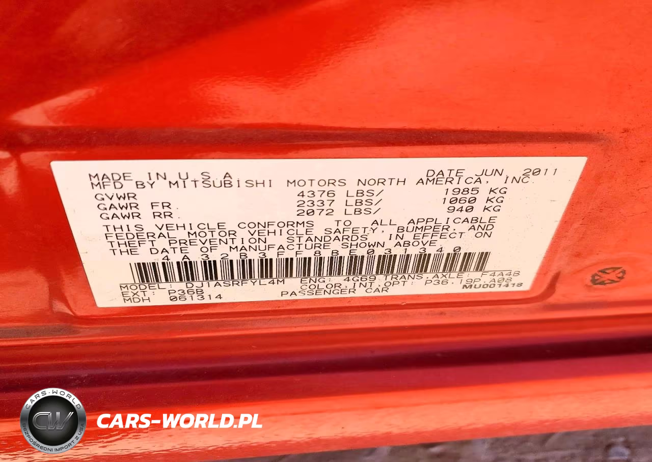 2011 Mitsubishi Galant Es VIN:4A32B3FF8BE031340 - 12