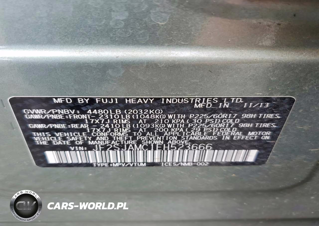 2014 Subaru Forester 2.5I Touring VIN:JF2SJAMC1EH523666 - 14