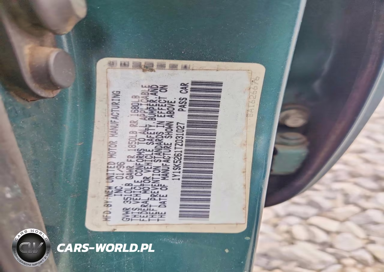 1996 Geo Prizm Base VIN:1Y1SK5261TZ031027 - 12