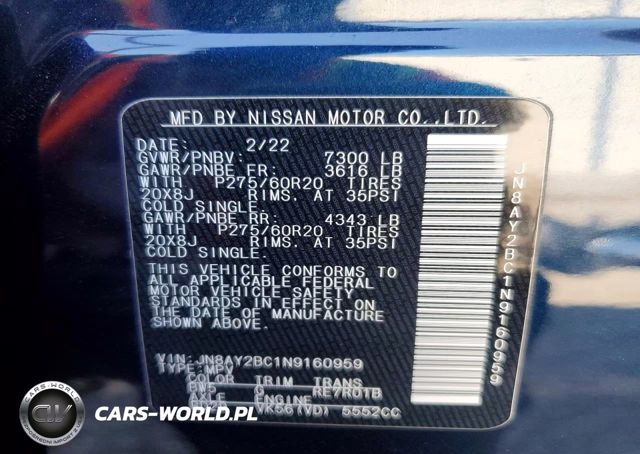2022 Nissan Armada Sl VIN:JN8AY2BC1N9160959 - 14