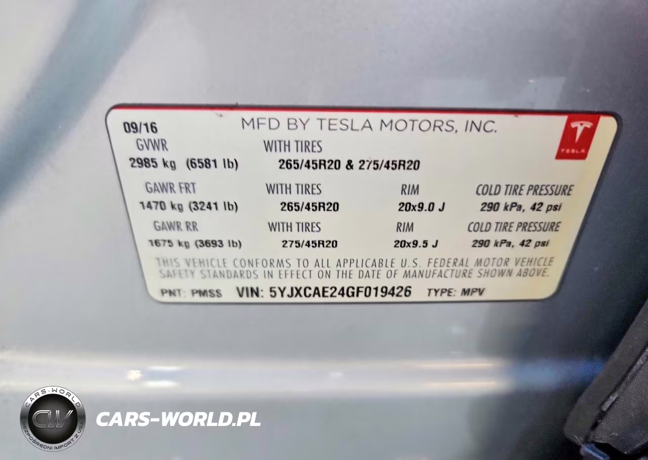 2016 Tesla Model X VIN:5YJXCAE24GF019426 - 14