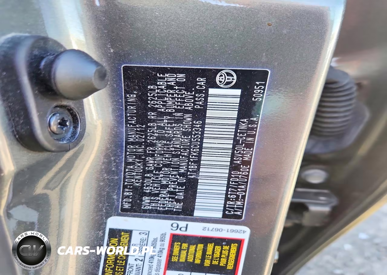 2012 Toyota Camry Le VIN:4T1BF1FK6CU553346 - 12