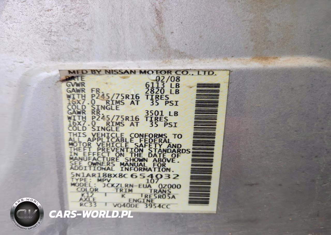 2008 Nissan Pathfinder S VIN:5N1AR18BX8C654032 - 14