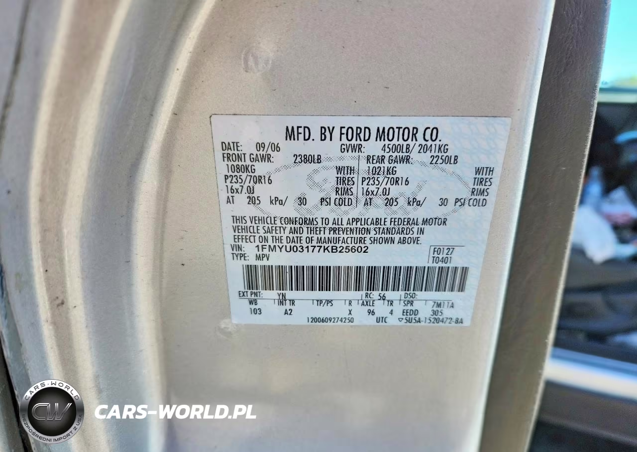 2007 Ford Escape Xlt VIN:1FMYU03177KB25602 - 12