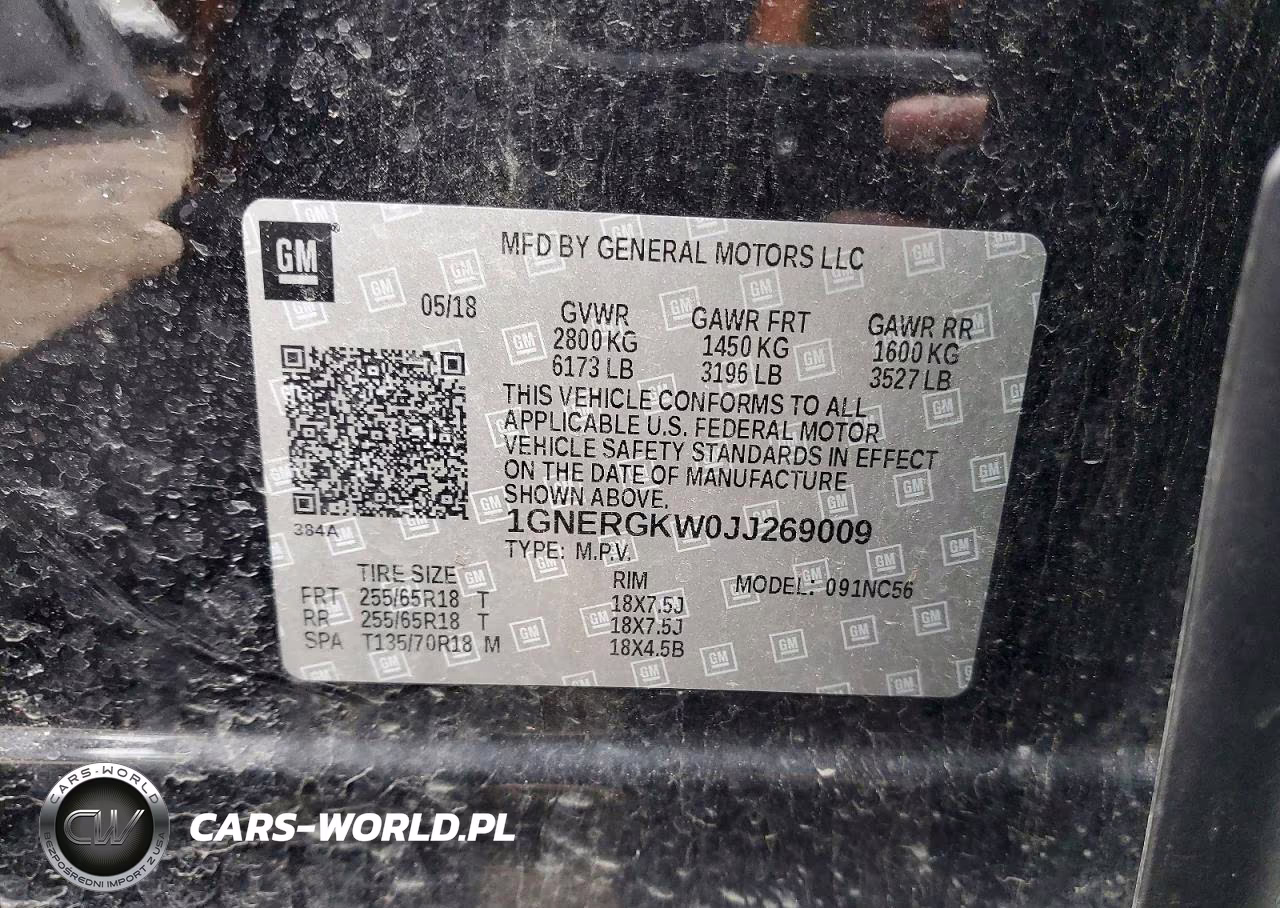 2018 Chevrolet Traverse Lt VIN:1GNERGKW0JJ269009 - 12