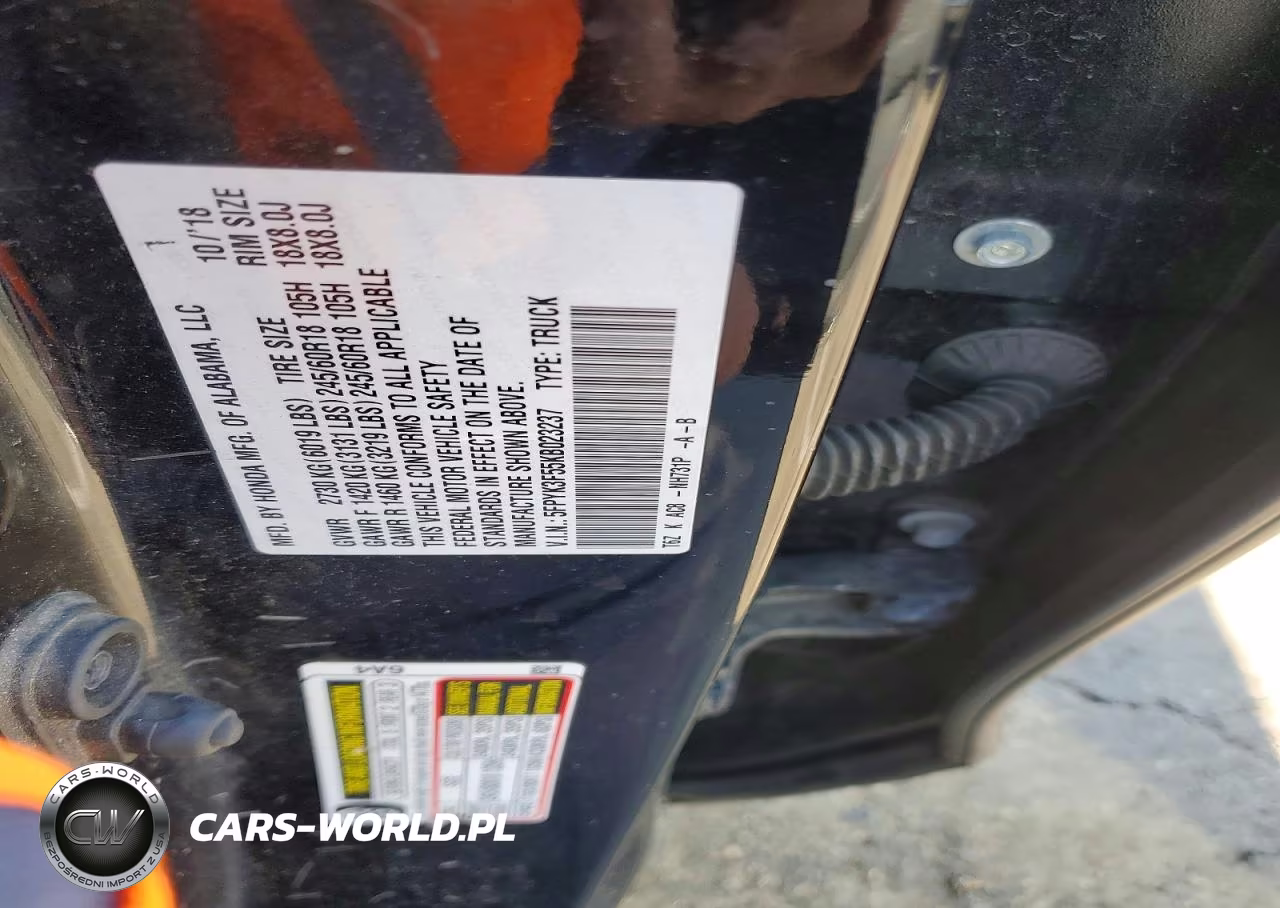 2019 Honda Ridgeline Rtl VIN:5FPYK3F55KB023237 - 12