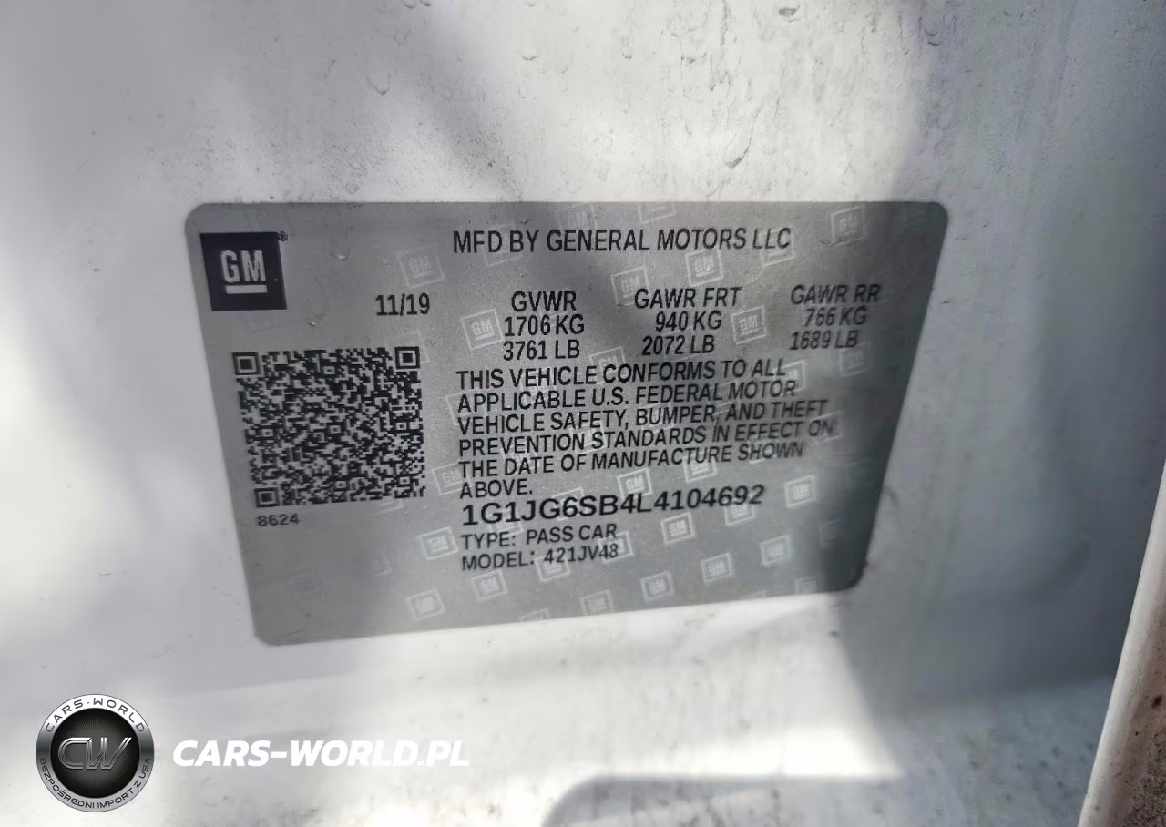 2020 Chevrolet Sonic VIN:1G1JG6SB4L4104692 - 12