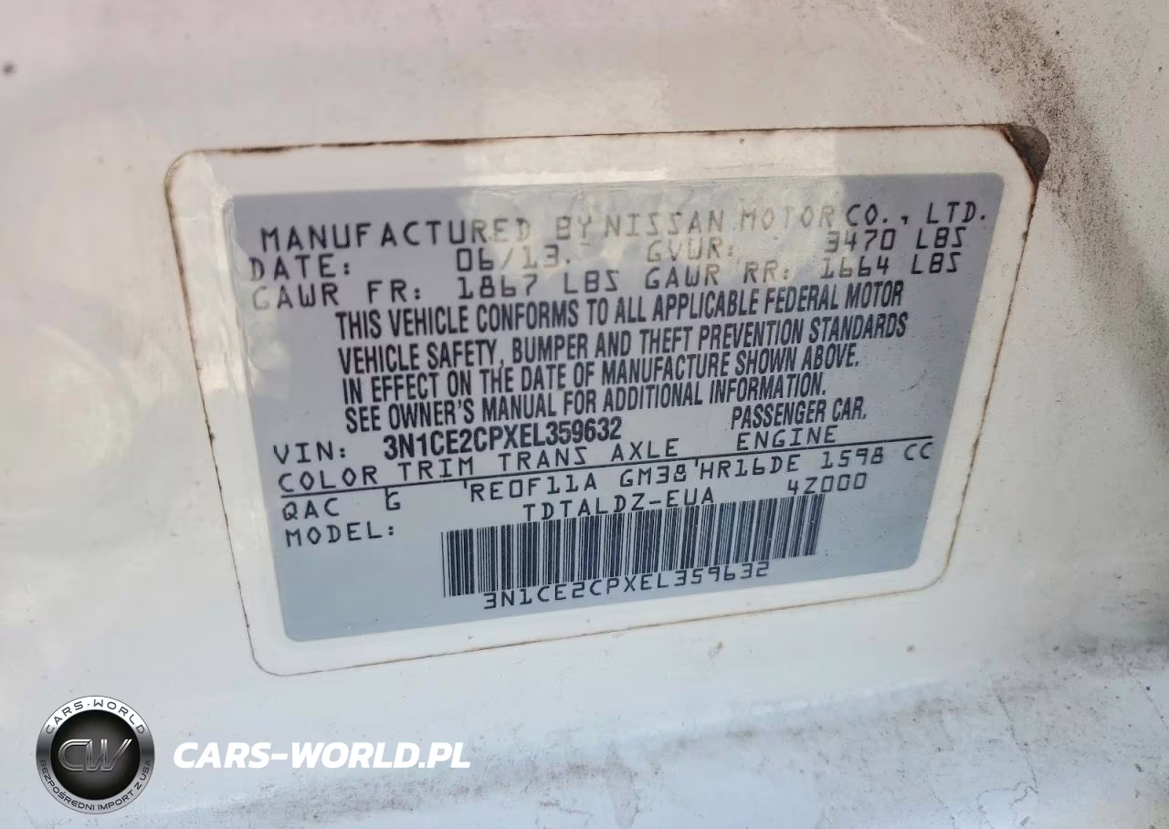 2014 Nissan Versa Note Sv VIN:3N1CE2CPXEL359632 - 12