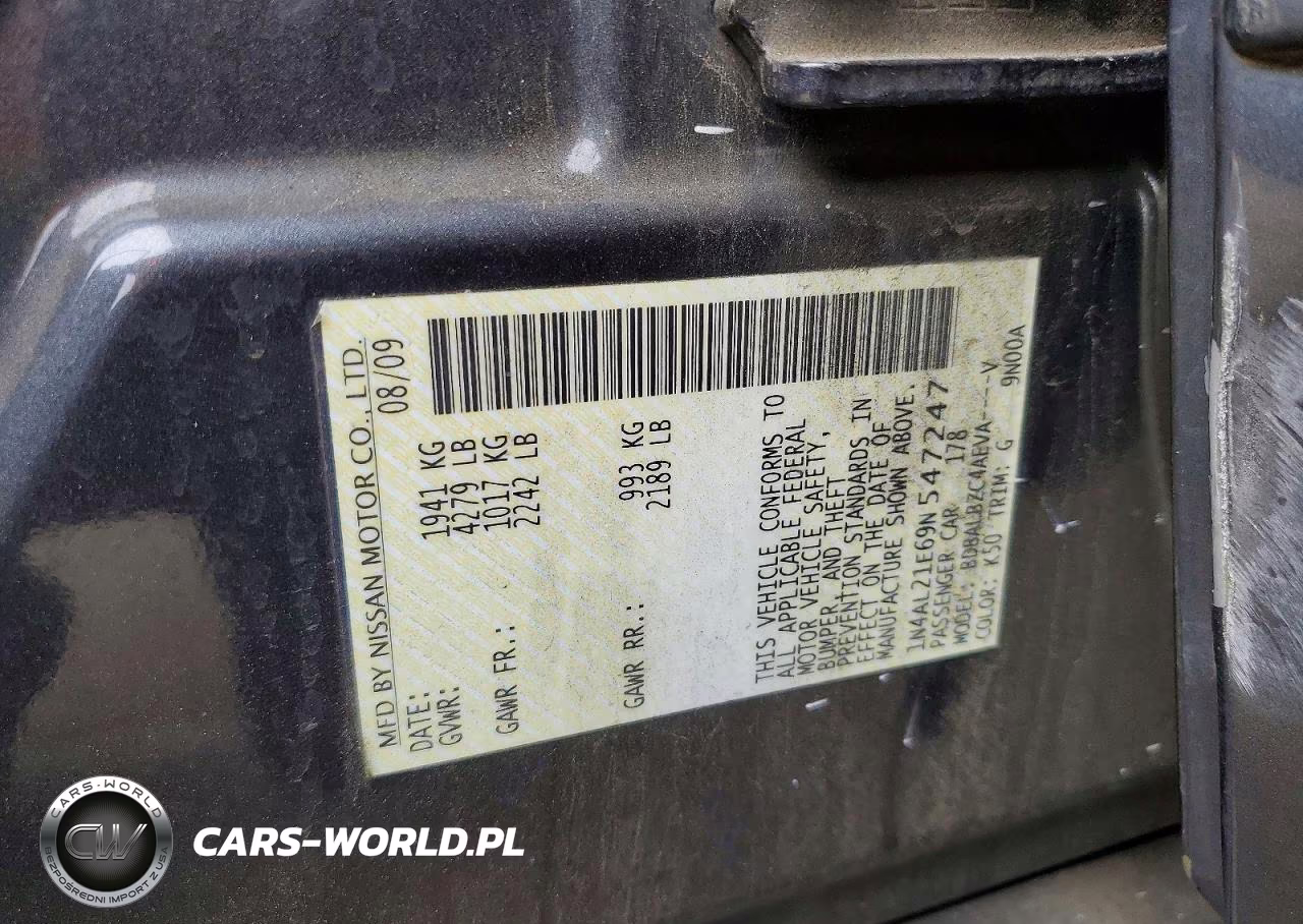 2009 Nissan Altima 2.5 VIN:1N4AL21E69N547247 - 12