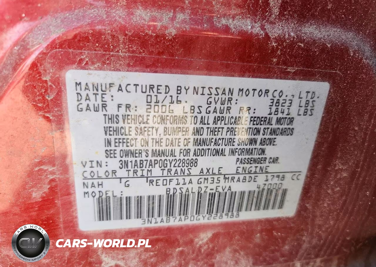 2016 Nissan Sentra Sv VIN:3N1AB7AP0GY228988 - 12