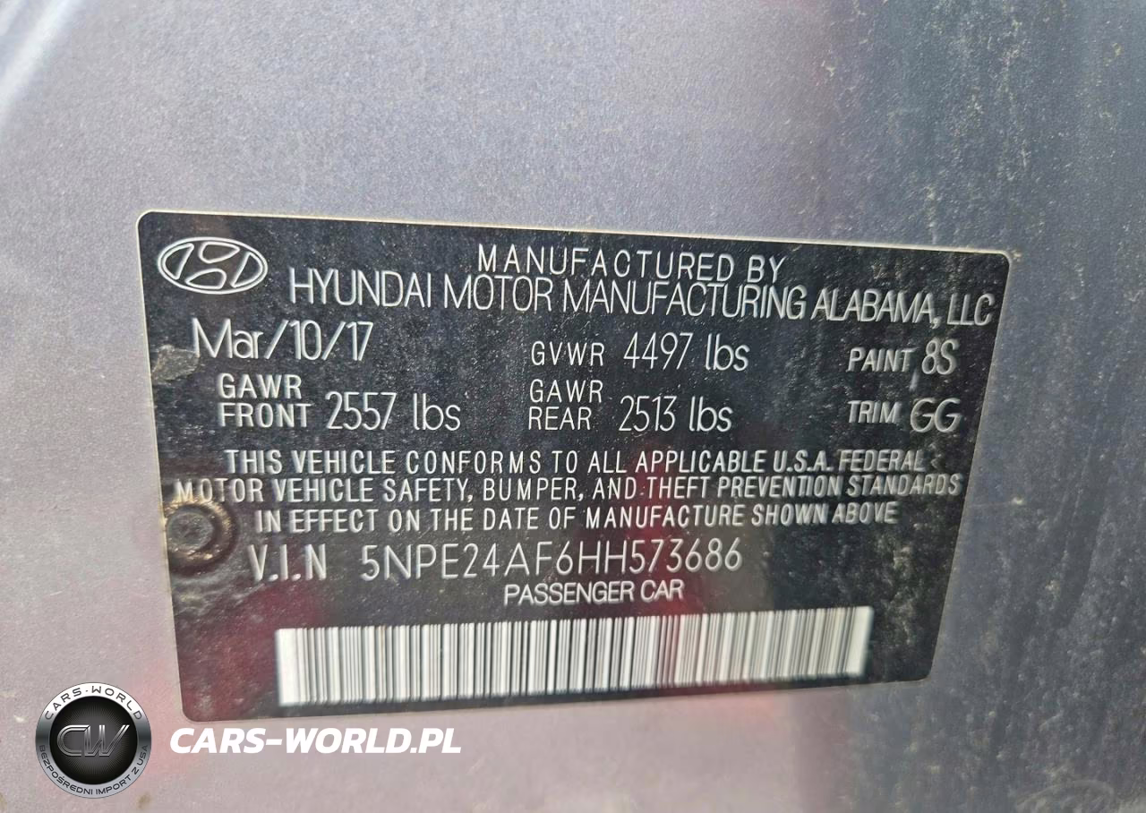 2017 Hyundai Sonata Base VIN:5NPE24AF6HH573686 - 10