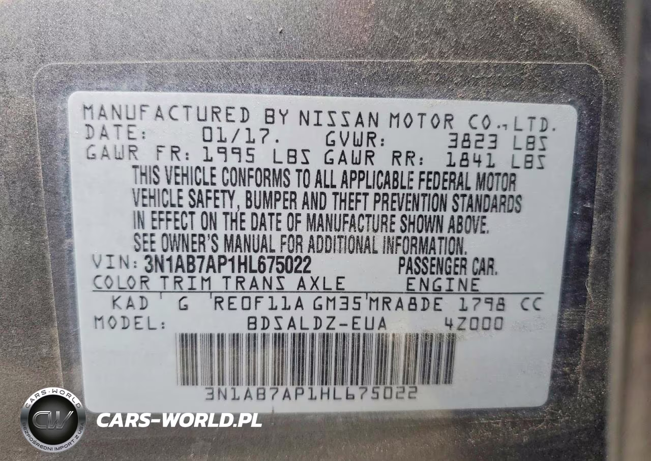2017 Nissan Sentra Sv VIN:3N1AB7AP1HL675022 - 13