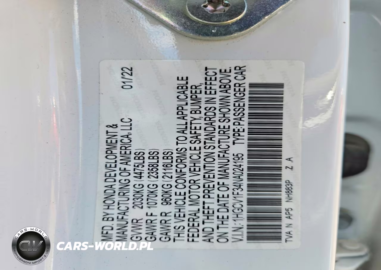 2022 Honda Accord Sport VIN:1HGCV1F34NA024195 - 12
