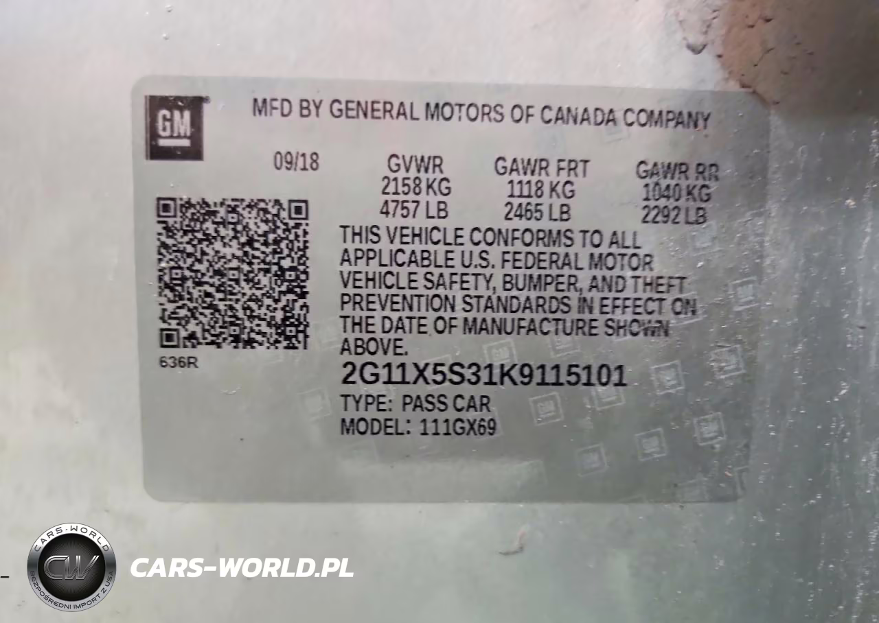 2019 Chevrolet Impala Ls VIN:2G11X5S31K9115101 - 12