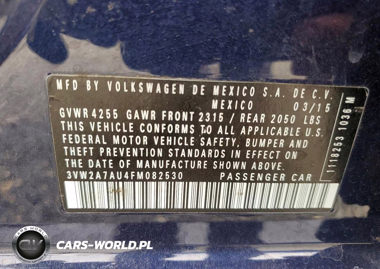 2015 Volkswagen Golf Tdi VIN:3VW2A7AU4FM082530 - 12