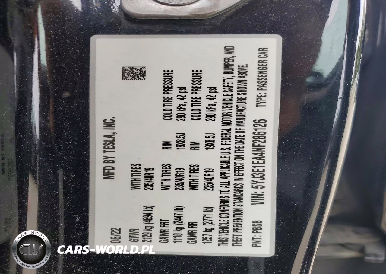 2022 Tesla Model 3 VIN:5YJ3E1EA4NF286126 - 12