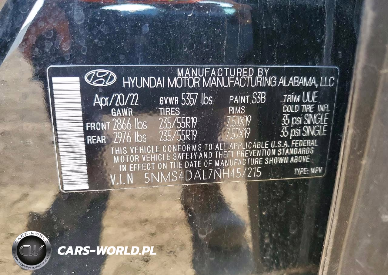 2022 Hyundai Santa Fe Limited VIN:5NMS4DAL7NH457215 - 13