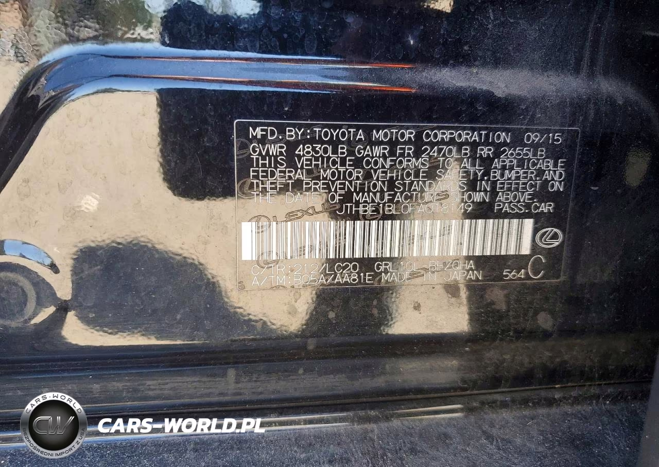 2015 Lexus Gs 350 Base VIN:JTHBE1BL0FA018149 - 12