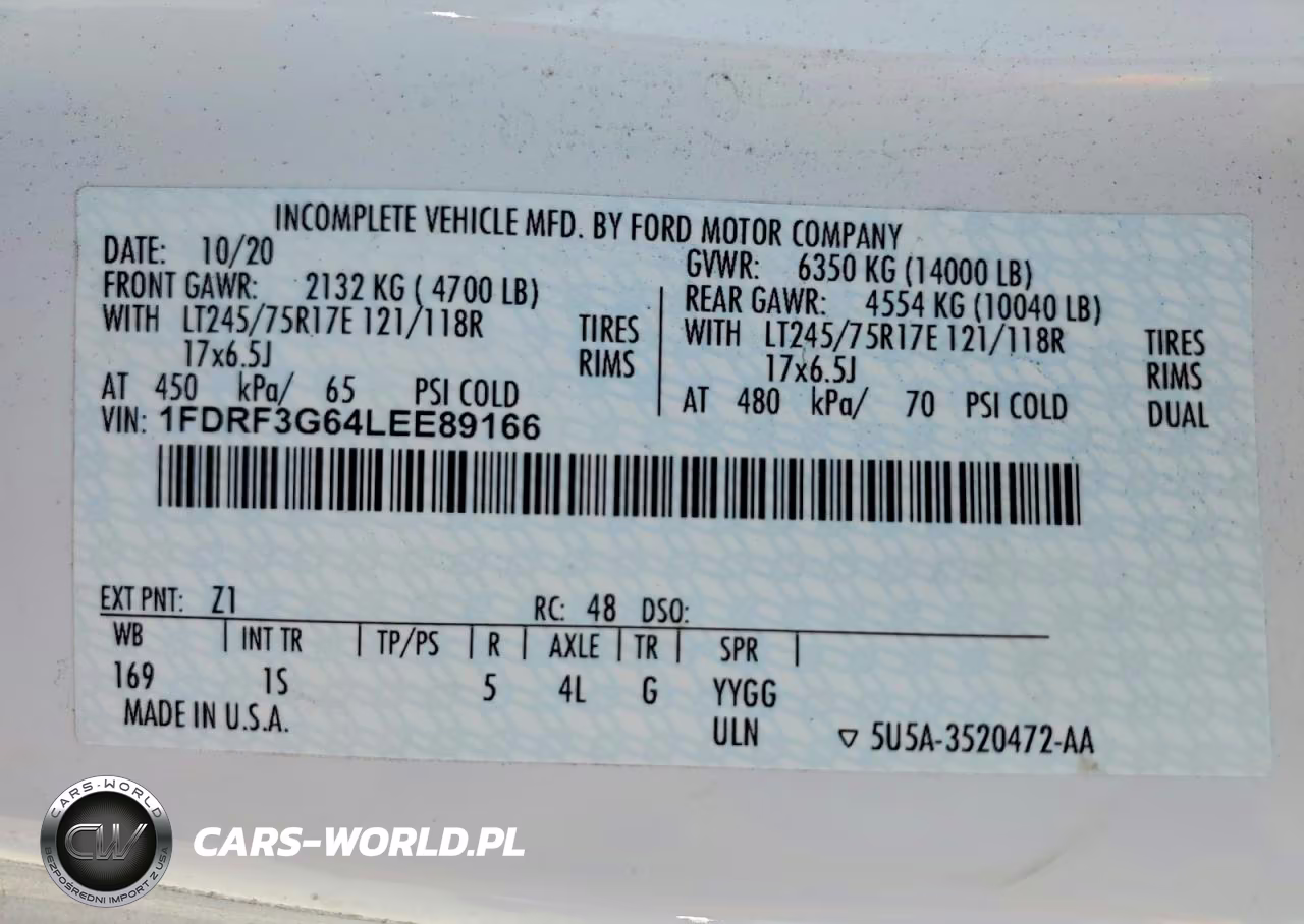2020 Ford F350 Super Duty VIN:1FDRF3G64LEE89166 - 13
