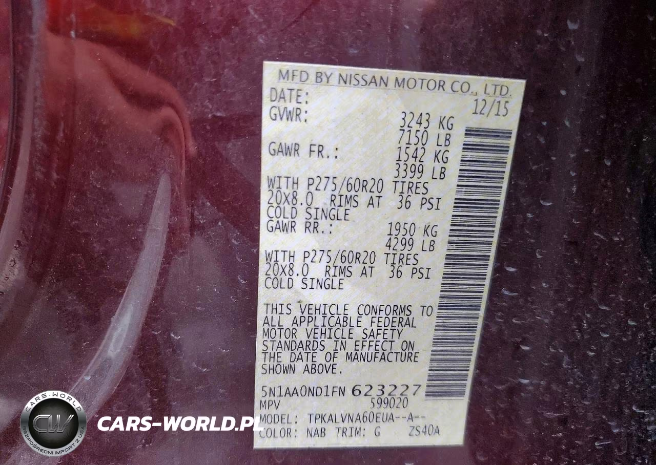 2015 Nissan Armada Sl VIN:5N1AA0ND1FN623227 - 13