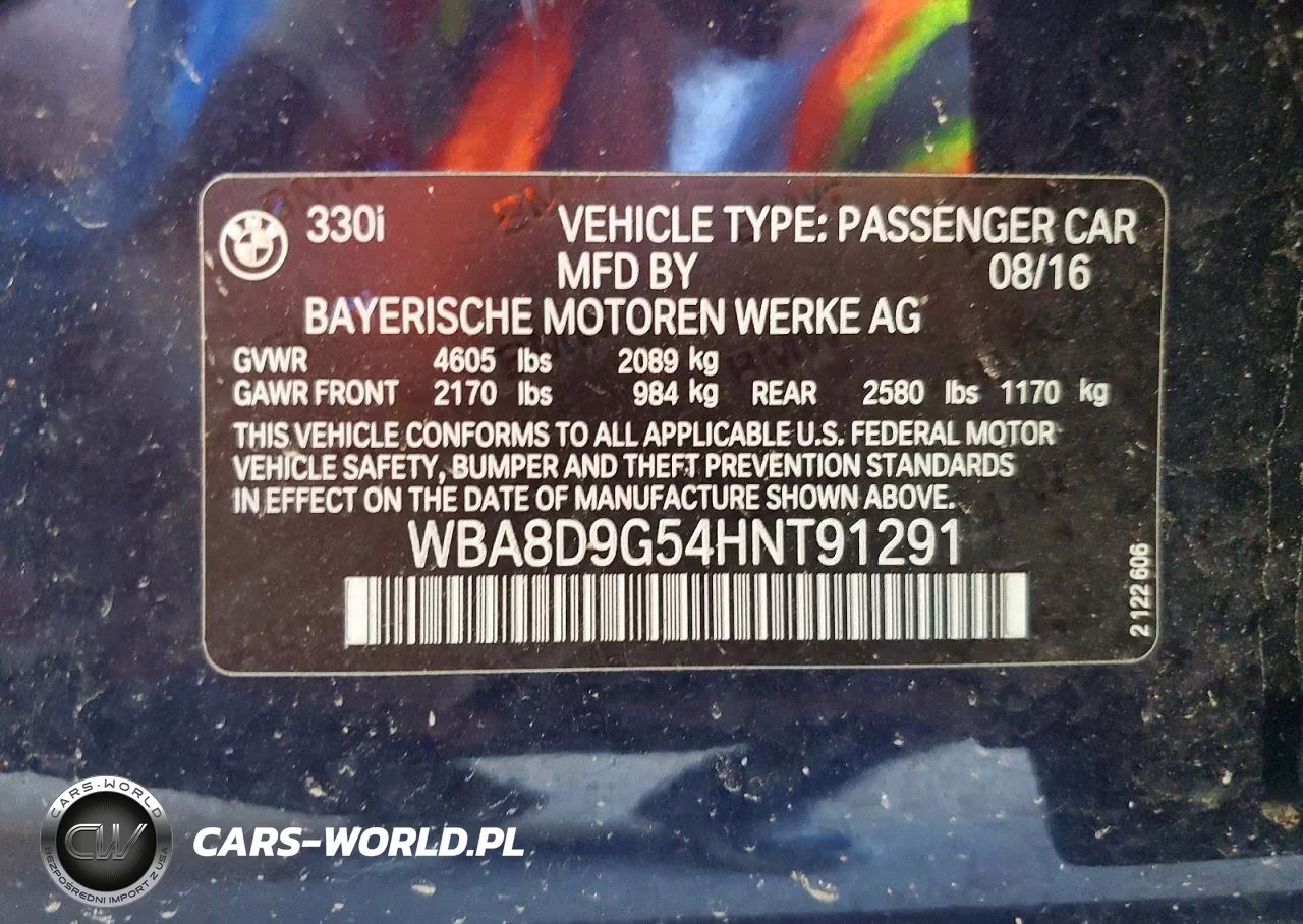 2017 BMW 330 Xi VIN:WBA8D9G54HNT91291 - 12