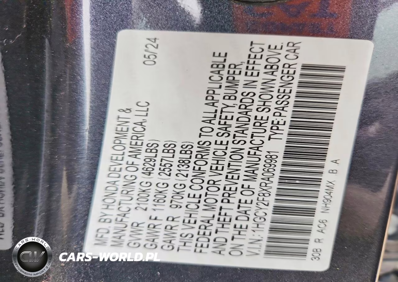2024 Honda Accord Touring Hybrid VIN:1HGCY2F8XRA069981 - 12